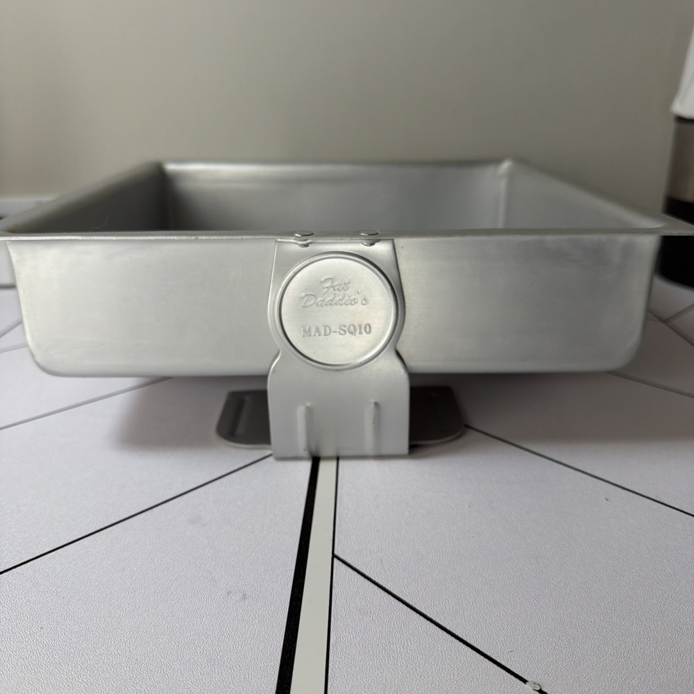 Fat Daddios*Topsy Turvy Mad Dadder 10" Square‎ Cake Pan*4" to 2.5" Opp. Side